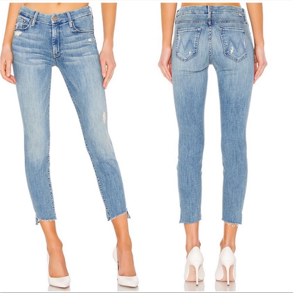 Mother The Looker Ankle Step Fray High Rise Denim Jeans